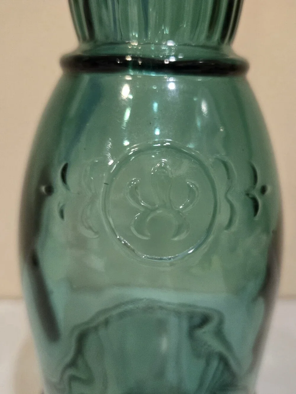 Teal Decorative Glass Bottle Vase - Home Accents